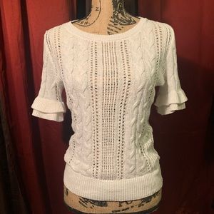 NY&Co 3/4 flare sleeve crotchet light sweater top